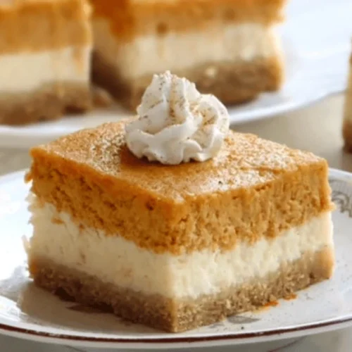 PUMPKIN CHEESECAKE BARS WITH GINGERSNAP CRUST