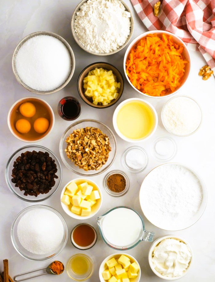 Mini Carrot Cakes Ingredients