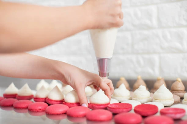 Assembling French Macarons